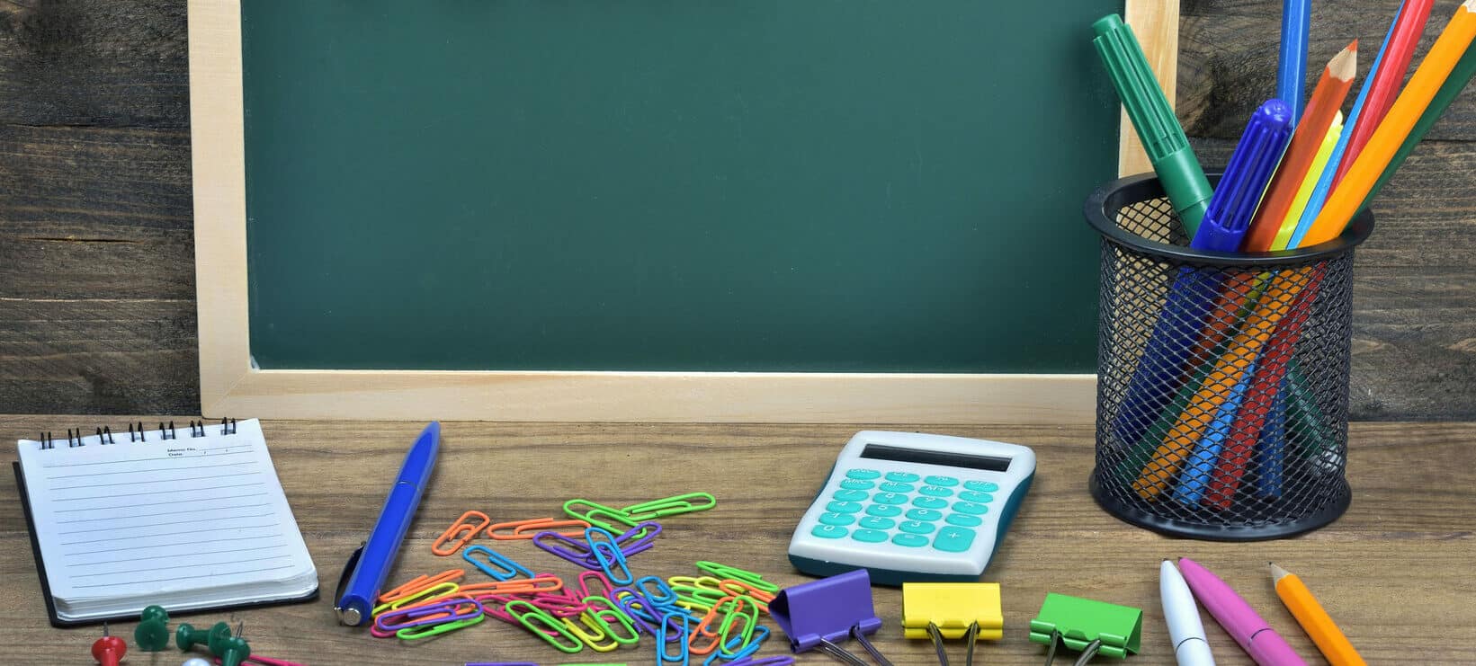 Desk with stationery