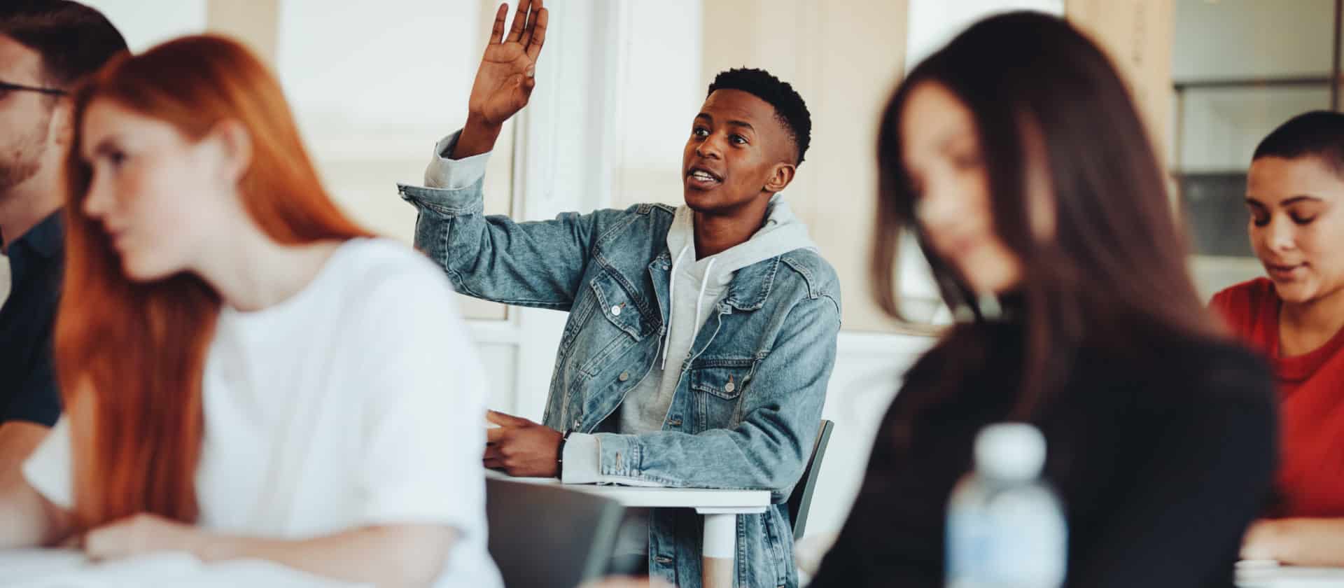 Student answering a question in the EFL classroom