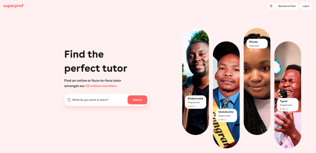 Superprof screenshot